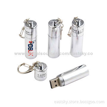 Customized Metal Flash Drive, Made of Stainless Metal with 64MB to 32GB Memory Capacity
